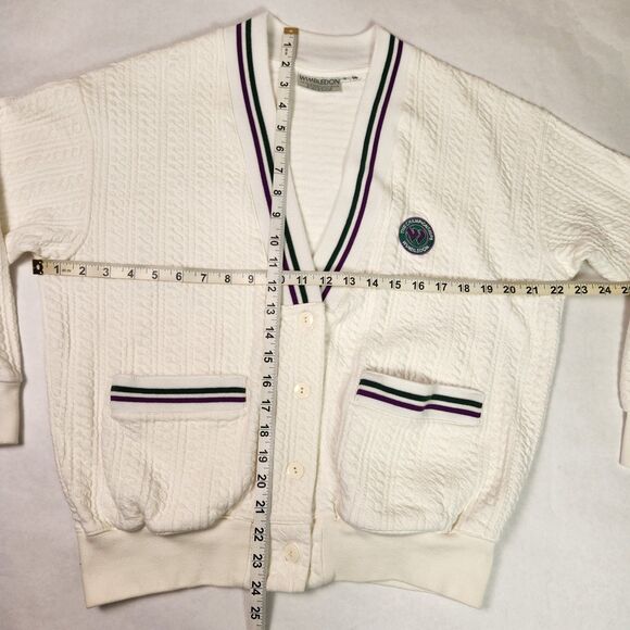 Wimbledon Tennis Championship Sweater Women's Small Cable-Knit Kent & Curwen - Picture 4 of 9